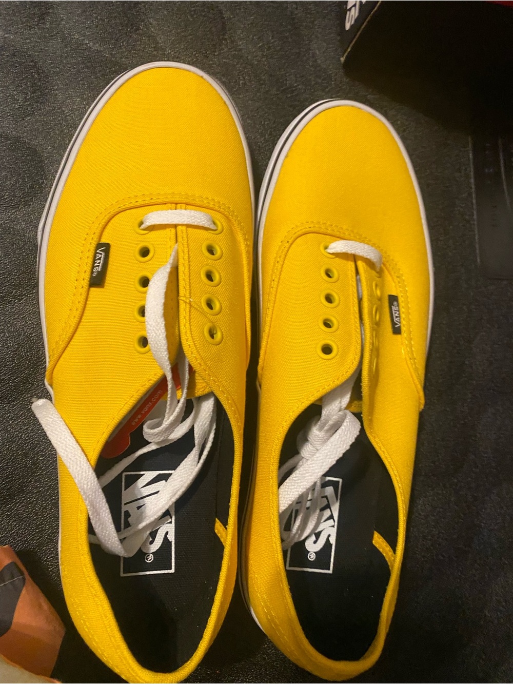 Vans Low-Top Canvas Sneakers in Bright Yellow with White Laces